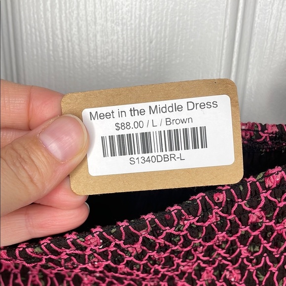 Vestique Pink and Brown Mini Dress - Picture 5 of 8